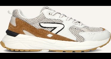 HUB Grid-m Sneakers Heren - Leren Sneaker - Wit - Maat 47