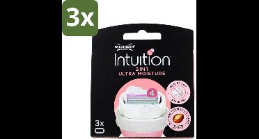 3 x Wilkinson - Navulmesjes Intuition 2-in-1 - Shea Butter - Scheert en Verzacht - 3 scheermesjes - 2-in-1 Navulmesjes - Shea Butter - Scheermesjes - Schuimt En Scheert - Huidverzorging