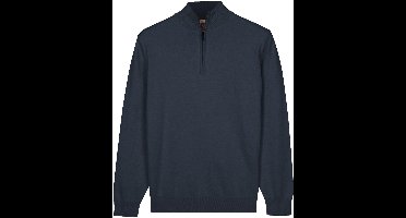 Baileys – Heren Trui – Half Zip Sweat – Basic Pullover met Rits – Dark Denim - NOS8400-675