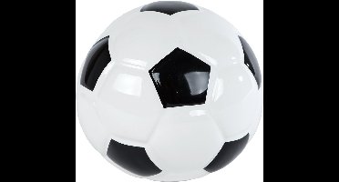 Van Manen spaarpot voetbal zwart-wit aardewerk 12x12x10cm kinderspeelgoed.