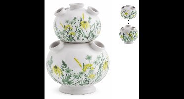 Tulpenvaas Set van 2 – Stapelbaar – Keramiek – Botanisch – Bloemenvaas - Groen