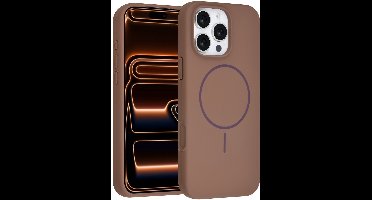 TUNIQ telefoonhoesje voor Apple iPhone 16 Pro Max - MagSafe siliconen backcover - Bruin