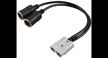 Hoogstroom-batterijstekker naar 2 x sigarettenaanstekerbus voor de auto TC-12195700 Zwart TRU COMPONENTS Inhoud: 1 stuk