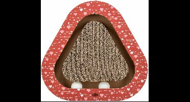 Krabplank Trixie - Driehoekig Karton Rood met Speelballen - 36x36x5 cm