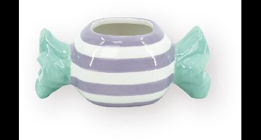 Housevitamin Plantenpot Snoepje – Dolomiet – Groen & Lila – 12,5x6x6 cm – Waterdicht – Design Bloempot – Eyecatcher