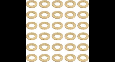 Allecto - Miniatuur messing platte koperen sluitringen - Wasmachines - Koper messing - Platte pakkingen - Bevestigingsringen - Hardware - Fittings - Geschikt voor M1.4 - 50 stuks - Kleur messing.