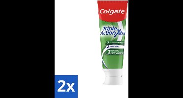 2 x Colgate Tandpasta Triple Action Extra Fresh 75 ml - Tandpasta - Gaatjes - Tanden - Frisse Adem - Witte Tanden