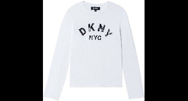 Dkny D35r57-10b T-shirt Met Lange Mouwen Wit 6 Years Meisjes