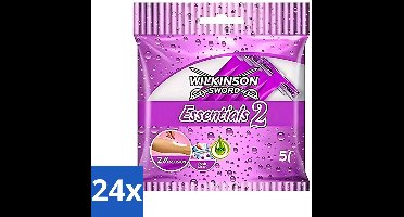 24 x Wilkinson - Wegwerpscheermesjes Essentials 2 - Voor Dames - Antislip Greep - 5 scheermesjes - Wegwerpscheermesjes Dames - Scheermesjes Voor Dames - Antislip Handgreep - Wegwerpscheermesjes - Scheermesjes Voor Vrouwen