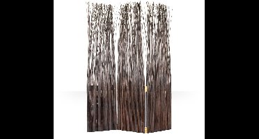 Homestyle4u Kamerscherm - 120x170 cm - donkerbruin - 3-delig - wilg