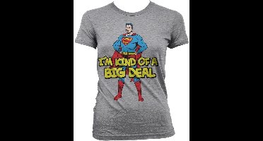 Superman I'm Kind Of A Big Deal Girly Tee Damen T-Shirt Heather-Grey-S