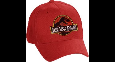 Jurassic Park Patch Flexfit Baseball Cap Red-L/XL
