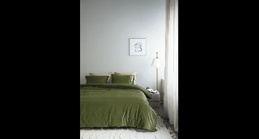 Ambiante Velvety dekbedovertrek - Eenpersoons - 140 x 200/220 cm - Groen