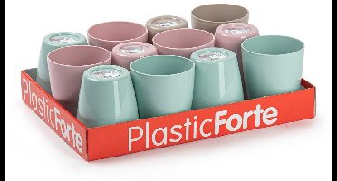 Plasticforte onbreekbare Drinkglazen - 36x - gekleurd - kunststof - 400 ml - herbruikbaar - sapglazen - waterglazen - camping