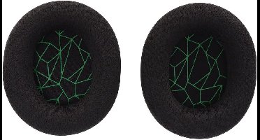 Universele Oorkussens voor Gaming Headsets, Verbeterde Elasticiteit, Zwarte Oorkussens met Groene Zeefdruk - Voor SteelSeries Arctis 3 5 7