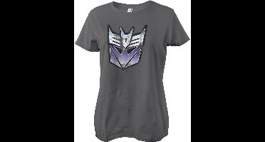 Transformers Distressed Decepticon Shield Girly Tee Damen T-Shirt Darkgrey-L