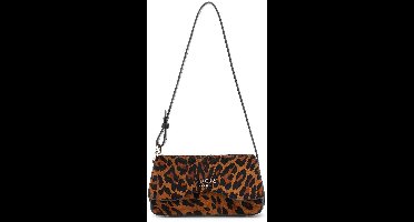 GUESS schoudertas Domitilla Flap Shoulder Bag Leopard bruine