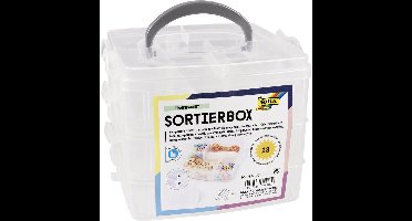Sorteerbox Folia stapelbaar 18 delig 150x150x125mm transparant