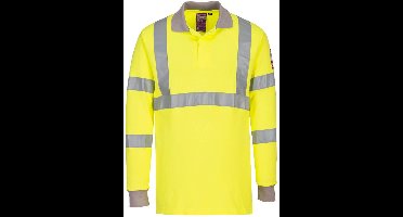 Portwest Vlamvertragende Modaflame Antistatische lange mouw Poloshirt FR77 - Geel - L