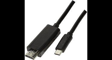 LogiLink UA0330 USB-C-displaykabel USB-C / HDMI Adapterkabel USB-C stekker, HDMI-A-stekker 3.00 m Zwart