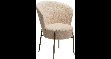 Orbit Dan-Form eetkamerstoel bouclé offwhite.