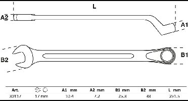 BGS Steekringsleutel, verdiept 17 mm