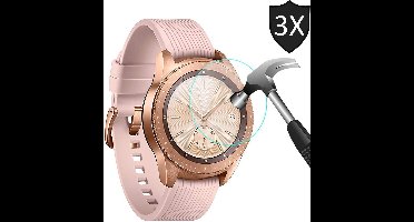 Screenprotector geschikt voor Samsung Galaxy Watch 42mm - Tempered Glass Gehard Glas - 3 Stuks