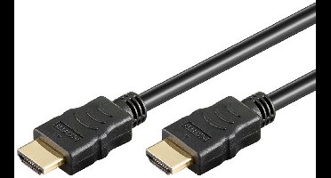 Goobay HDMI Aansluitkabel 2.00 m 38517 High Speed HDMI met ethernet, Vergulde steekcontacten Zwart [1x HDMI-stekker - 1x HDMI-stekker]