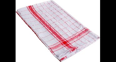 Handdoek Adalynne | ft 50 x 70 cm | geruit | rood | pak van 3 stuks