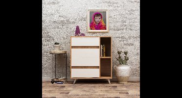Asir Dressoir – Eiken Wit – 70 x 86 x 40 cm