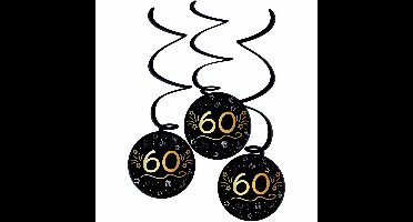 Folat - Shining glam swirls 60 jaar - 3 stuks