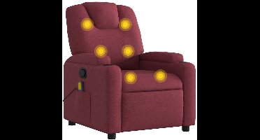 vidaXL - Massagestoel - verstelbaar - stof - wijnrood