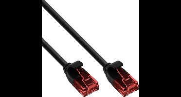 InLine® Slim Patchkabel, U/UTP, Cat.6, zwart, 1m