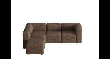 Cubic XL bank met chaise longue rechts of links gedraaid bruin.
