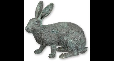 Bronzen beeld - Konijn - sculptuur - 29 cm hoog