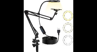 Azomor® Verstelbaar statief met dimbaar ringlicht voor mobiel en camera