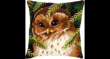 Vervaco - Kruissteekkussen kit - Kerkuil - PN-0145273 - Borduren - Borduurpakket - Borduurpakket volwassenen - Borduurpakket kind