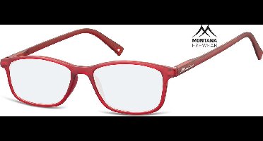 Montana Eyewear BLF51B leesbril - beeldschermbril +3.50 rood - rechthoekig - incl. hardcase