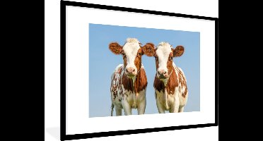 PosterMonkey - Fotolijst - Koeien - Koe - Dieren - Natuur - Kalfjes - Poster - Frame - 120x80 cm - Posterlijst - Foto lijst - Poster koe - Poster met kader
