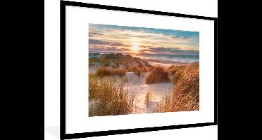 PosterMonkey - Poster - Fotolijst - Strand - Zee - Duin - Poster in lijst - Poster Frame - Wanddecoratie - Posterlijst - 120x80 cm - Kader - Foto in lijst - Poster strand - Woondecoratie