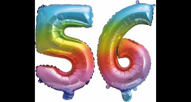 Folieballon nr. 56 Regenboog 41cm