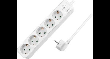 LogiLink LPS246 stekkerdoos 1,5 meter 5-voudig Wit