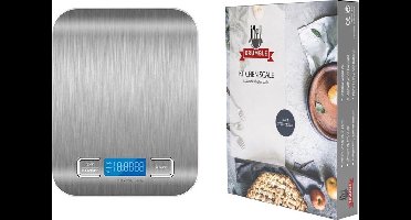 Krumble Digitale Precisie Keukenweegschaal - Tot 5000 gram (5 kg) - RVS