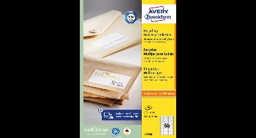 Avery printeretiketten Recycled universele etiketten, 38 x 21.2mm