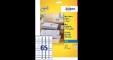 ETIKET AVERY J8651-10 38.1X21.2MM WIT 650STUKS