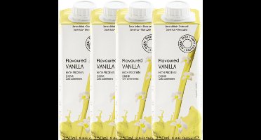 Protiplan - Drinkpakje Vanille - 4 stuks - 4 x 250 ml - Ready to go proteïnedrank