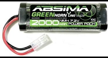 Absima NiMH accupack 7.2 V 2000 mAh Aantal cellen: 6 Softcase Tamiya