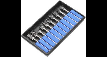 10-Pack Hardmetalen Frezen, Driemaal 3 mm Steel & Scheerhoofd, Compatibel met Dremel voor Metaal, Glas, Ceramiek en Sieraadwerken