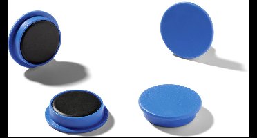 Duurzame magneten (32 mm, 720p) 4 stuks blauw, voor prikborden, koelkasten, etc., 470306
