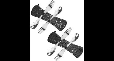 Allecto Plus - RVS 4-Delige Bestekset met Tasje voor Camping en Picknick